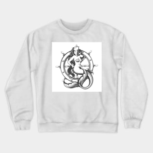 Beauty Mermaid and Steering Wheel Crewneck Sweatshirt